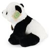 Na zdjęciu znajduje się pluszowa panda w kolorach czarnym i białym, z metką z napisem "ECO Friendly RAPPA Original". Panda siedzi bokiem, a metka jest przymocowana do ucha.
