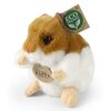 Pluszowa maskotka przedstawiająca chomika z brązowo-białym futerkiem, z metką "ECO FRIENDLY RAPPA ORIGINAL" oraz okrągłym emblematem z napisem "RAPPA EKSKLUZYWNA KOLEKCJA".
