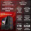 Na zdjęciu znajduje się komputer MAD DOG z widocznymi specyfikacjami: karta graficzna GIGABYTE GeForce RTX 5070Ti Windforce OC SFF 16GB, płyta główna GIGABYTE B860 EAGLE, zasilanie DEEPCOOL PN850D 850W 80+Gold, procesor Intel Core Ultra 7 265KF, obudowa D