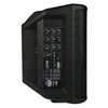 Czarny głośnik Power audio V-TONE Alpha 8 Karaoke z widocznym panelem sterowania, na którym znajdują się pokrętła, przyciski oraz diody. Na panelu widoczny jest napis "V-TONE Alpha 8".