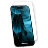 Na zdjęciu widoczny jest smartfon z nałożonym szkłem hartowanym, które jest lekko uniesione nad ekranem. Ekran telefonu wyświetla abstrakcyjną grafikę w odcieniach niebieskiego.