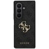 Czarne etui na telefon z wytłoczonym wzorem i dużym, złotym logo "4G" oraz napisem "GUESS" na dole. Etui posiada wycięcia na trzy obiektywy aparatu i lampę błyskową.
