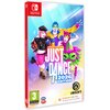Okładka gry "Just Dance 2026 Edition" na konsolę Nintendo Switch przedstawia kolorową grafikę z trzema postaciami w dynamicznych pozach tanecznych. Na dole widnieje logo Ubisoft oraz informacja o dostępności kodu do pobrania, a także oznaczenie wiekowe 3+