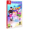 Okładka gry "Just Dance 2026 Edition" na konsolę Nintendo Switch, z napisem "LIMITED EDITION INCLUDES DIGITAL GAME AND DR. GIGAVOLT PACK" oraz logo Ubisoft. Widoczne są kolorowe postacie taneczne, oznaczenie wiekowe 3+ i informacja "Download Code Only - N
