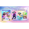 Edycja limitowana gry "Just Dance 2026 Limited Edition" na Nintendo Switch, z okładką przedstawiającą kolorowe postacie taneczne oraz informacją o dodatkowej zawartości, takiej jak awatar, naklejki i efekty punktacji. Widoczne są napisy: "EDYCJA LIMITOWAN