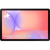 Tablet z wyświetlaczem pokazującym kolorową grafikę z gradientami w odcieniach różu, fioletu i pomarańczu oraz białymi gwiazdkami. Na ekranie widoczny jest napis "Galaxy Tab S10 Lite".