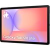 Na zdjęciu widoczny jest tablet z wyświetlaczem prezentującym kolorową grafikę z gradientem w odcieniach różu i fioletu oraz białymi gwiazdkami. W dolnej części ekranu znajduje się napis "Galaxy Tab S10 Lite".