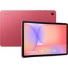 Czerwony tablet z widocznym ekranem i tylną obudową, na ekranie wyświetlają się abstrakcyjne, pastelowe kształty. Na ekranie widoczny jest napis "Galaxy Tab S10 Lite", a na tylnej obudowie znajduje się logo "SAMSUNG".