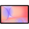 Tablet z wyświetlaczem o abstrakcyjnym, kolorowym tle w odcieniach różu i fioletu. Na ekranie widoczny jest napis "Galaxy Tab S10 Lite".
