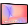 Na zdjęciu widoczny jest tablet z czerwonym obramowaniem, wyświetlający abstrakcyjną grafikę w pastelowych kolorach. Na ekranie znajduje się tekst: "Galaxy Tab S10 Lite".
