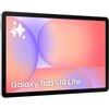 Tablet z cienką ramką wyświetla kolorową grafikę z gradientem w odcieniach różu i fioletu oraz białymi gwiazdkami. Na ekranie widoczny jest napis "Galaxy Tab S10 Lite".