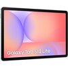 Tablet z cienką ramką i dużym ekranem wyświetlającym kolorową grafikę z gradientem, na którym widnieje napis "Galaxy Tab S10 Lite".