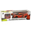 Pudełko zawiera zdalnie sterowany samochód w kolorze pomarańczowym, z widocznym napisem "McLAREN 675LT COUPE Scale 1:18 Radio Control" oraz logo "RS" na kontrolerze. Na opakowaniu znajduje się również napis "1:18 License Radio Control Car".
