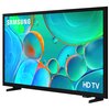 Na zdjęciu widoczny jest telewizor z kolorowym ekranem przedstawiającym abstrakcyjne, kolorowe bąbelki. W lewym górnym rogu ekranu znajduje się logo "SAMSUNG", a w prawym dolnym rogu napis "HD TV".