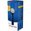 Opakowanie golarki do ubrań w kolorze granatowym z widocznym zdjęciem urządzenia oraz napisami: "revive navy fabric shaver", "Powerful Performance", "USB-C Re-chargeable", "Beautifully British Ideas", "Safely removes pills, bobbles and fuzz", "Russell Hob