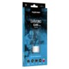 Opakowanie produktu "MyScreen Diamond Glass Edge" przedstawia grafikę szkła hartowanego na tle niebieskiego obrazu hokeisty, z widocznymi napisami: "DIAMOND GLASS edge FULL GLUE" oraz "BEST QUALITY TEMPERED GLASS". Na dole opakowania znajdują się ikony z 