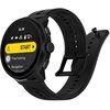 Czarny smartwatch z silikonowym paskiem, na którego ekranie widoczny jest interfejs z godziną 19:36, ikonami oraz tekstem: "START", "Free training", "Navigation", "Breadcrumb". Na obudowie zegarka znajduje się logo "SUUNTO".