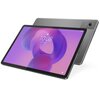 Szary tablet z dużym ekranem wyświetlającym kolorową grafikę z godziną 10:08 i datą "Fri, Feb 24", obok widoczny jest tył urządzenia z aparatem. Na ekranie nie ma innych widocznych elementów tekstowych ani logo.