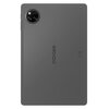 Szary tablet z widocznym logo "DOOGEE" na środku tylnej obudowy oraz okrągłym modułem aparatu w górnym rogu. Na obudowie znajdują się także oznaczenia certyfikacyjne.