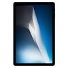 Tablet z czarną ramką wyświetla abstrakcyjną grafikę z białymi i niebieskimi kształtami. Ekran jest włączony, ale nie ma widocznych ikon ani tekstu.