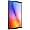 Tablet z czarną ramką wyświetla gradientowy ekran w odcieniach niebieskiego, fioletowego, różowego i pomarańczowego. Na krawędzi urządzenia widoczne są otwory głośnika.