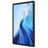 Czarny tablet z dużym ekranem, na którym wyświetlany jest abstrakcyjny, niebiesko-biały wzór. Na krawędzi urządzenia widoczne są przyciski oraz porty.