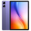 Fioletowy tablet z dużym ekranem, na którym widoczna jest kolorowa grafika z gradientem od niebieskiego do pomarańczowego. Na obudowie znajdują się dwa okrągłe obiektywy aparatu.