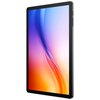 Na zdjęciu widoczny jest tablet z dużym ekranem, na którym wyświetlany jest gradientowy wzór w odcieniach niebieskiego, fioletowego, różowego i pomarańczowego. Obudowa tabletu jest szara, a na krawędzi znajdują się przyciski.