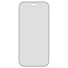 Na zdjęciu znajduje się szkło ochronne do telefonu, które ma wycięcie na górze, prawdopodobnie na aparat i czujniki. Produkt jest przeznaczony do modelu Apple iPhone 17 Pro.