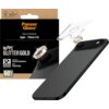 Opakowanie produktu PanzerGlass z napisem "Camera Lens Protection for: Apple iPhone 17 Air" oraz "HoOPS GLITTER GOLD" znajduje się obok telefonu z nałożonym szkłem ochronnym na obiektyw. Na opakowaniu widoczne są również informacje: "Impact and Scratch Re