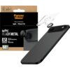 Opakowanie produktu PanzerGlass z napisem "Camera Lens Protection for: Apple iPhone 17 Air" oraz "HoOPS BLACK METAL" znajduje się obok telefonu z nałożonym szkłem ochronnym na obiektyw. Na opakowaniu widnieją również napisy "Impact and Scratch Resistance"