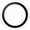 Obraz przedstawia okrągłą nakładkę na obiektyw z czarnym pierścieniem na białym tle. Produkt to "Nakładka na obiektyw PANZERGLASS Hoops do Apple iPhone Air".
