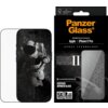 Opakowanie produktu "PanzerGlass" z napisem "Ultra-Wide Fit Screen Protection for: Apple iPhone 17 Pro" oraz "Ceramic Protection II" i "Certified Japanese Glass". Na opakowaniu widoczne są także oznaczenia "5X Stronger" i "Easy Aligner Included", a w tle 