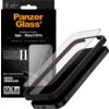 Opakowanie produktu "PanzerGlass Ceramic Protection II" do Apple iPhone 17/16 Pro z widocznym szkłem ochronnym i telefonem. Na opakowaniu znajdują się napisy: "Ultra-Wide Fit Screen Protection for: Apple iPhone 17/16 Pro", "Space Technology", "Certified J