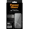 Czarne opakowanie produktu z napisem "PanzerGlass" oraz "Ultra-Wide Fit Screen Protection for: Apple iPhone 17/16 Pro" zawiera grafikę szkła z geometrycznym wzorem i teksty: "CERAMIC PROTECTION II", "NANOCERAM", "CERTIFIED JAPANESE GLASS", "5X STRONGER", 