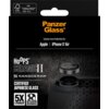 Czarne opakowanie produktu z logo "Panzer Glass" i napisem "Camera Lens Protection for: Apple | iPhone 17 Air". Widoczny jest tekst "HoOPS Ceramic II", "NANOCERAM", "CERTIFIED JAPANESE GLASS", "5X STRONGER", "APPLICATOR INTEGRATED" oraz symbol FSC z oznac