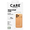 Opakowanie produktu "CARE by PanzerGlass" zawiera przezroczyste etui na Apple iPhone 17 Pro Max z napisem "SLIM X-RAY CASE". Na opakowaniu znajdują się informacje: "Soft Simplistic Design", "1.2 meter drop tested", "Smooth grip", "Enhanced camera protecti