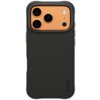 Czarne etui na telefon z trzema widocznymi otworami na aparaty oraz napisem "CARE" w dolnej części. Etui ma gładką powierzchnię i zaokrąglone krawędzie.