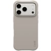 Etui w kolorze waniliowym z trzema wycięciami na aparaty i napisem "CARE" w dolnej części. Produkt jest przeznaczony do Apple iPhone 17 Pro i posiada funkcję MagSafe.