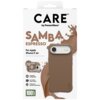 Na zdjęciu znajduje się opakowanie etui marki PanzerGlass z serii CARE, model Samba Espresso, przeznaczonego dla Apple iPhone 17 Air, w kolorze brązowym. Widoczne są napisy: "TRACTION GRIP + CORNER PROTECTION", "MagSafe compatible", "2.4 meter drop tested