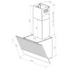 Schematyczny rysunek okapu kuchennego z wymiarami: szerokość 600 mm, wysokość minimalna 525 mm, maksymalna 800 mm, głębokość 409 mm. Widoczne są także inne wymiary: 205 mm, 165 mm, 500 mm, 320 mm, 325 mm, 347 mm.