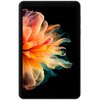 Tablet z wyświetlaczem prezentującym kolorowy, abstrakcyjny wzór przypominający kwiat w odcieniach pomarańczowego, różowego i zielonego na czarnym tle. Urządzenie ma cienkie ramki i zaokrąglone rogi.