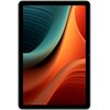 Na zdjęciu widoczny jest tablet z wyświetlaczem prezentującym abstrakcyjną grafikę w odcieniach zieleni i pomarańczu. Urządzenie ma cienkie ramki i zaokrąglone rogi.