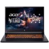 Laptop z podświetlaną klawiaturą, na ekranie widoczna jest grafika przedstawiająca kosmiczny krajobraz z napisem "acer NITRO" oraz symbolem "ai".