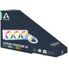 Opakowanie produktu "Chłodzenie CPU ARCTIC Liquid Freezer III Pro 420 A-RGB" z widocznym logo ARCTIC oraz kolorowymi wentylatorami. Na opakowaniu znajdują się napisy: "MX-6 Included", "6 Years Limited Warranty", "AMD AM5 | AM4", "Intel LGA1851 | LGA1700",