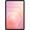 Na zdjęciu widoczny jest tablet z wyświetlaczem, na którym znajduje się abstrakcyjna grafika w odcieniach różu i pomarańczu, przypominająca koncentryczne fale. Brak widocznego tekstu lub logo.