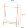 Stojak na ubrania HOME & STYLING COLLECTION 80 x 30 x 100 cm Brązowy Kółka Nie