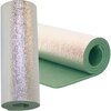 Zielono-srebrna karimata z widoczną teksturą, z jednej strony pokryta srebrną, błyszczącą warstwą, a z drugiej zieloną pianką. Produkt jest częściowo zwinięty, ukazując zarówno zewnętrzną, jak i wewnętrzną powierzchnię.