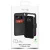 Na zdjęciu znajduje się opakowanie etui PURO Wallet Stand do iPhone 17 Air w kolorze czarnym, z funkcją stojaka i miejscem na karty. Na opakowaniu widnieje napis "PLASTIC FREE PACKAGING" oraz logo PURO.