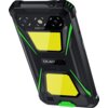Na zdjęciu widoczny jest tył smartfona z czarno-zieloną obudową, posiadający dwa duże żółte panele oraz napis "OUKITEL" i "HD ADVANCE ULTRA SENSOR". Obok obiektywów aparatu znajduje się lampa błyskowa.